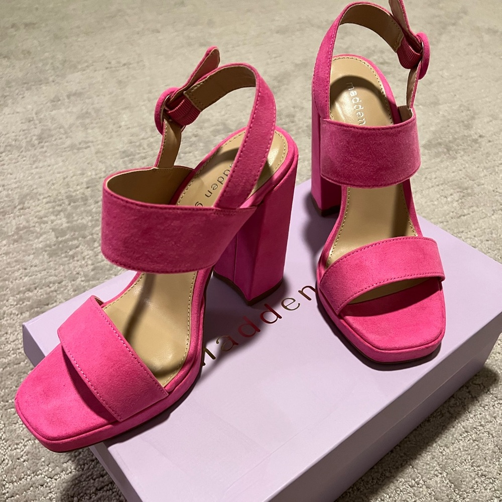 Madden Girl Pink Block Heels Size 7